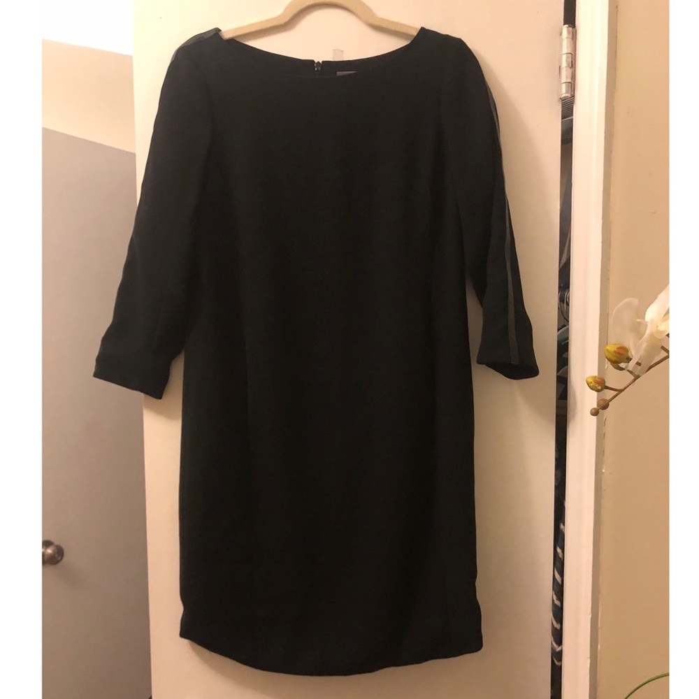 Black Vince shift dress with leather boning
